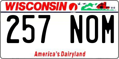 WI license plate 257NOM