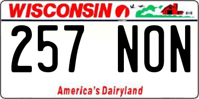 WI license plate 257NON