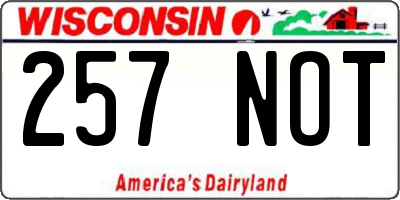 WI license plate 257NOT