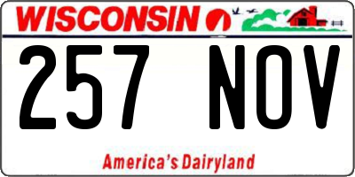 WI license plate 257NOV