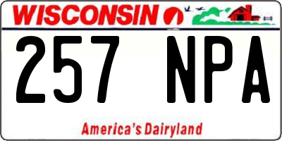 WI license plate 257NPA