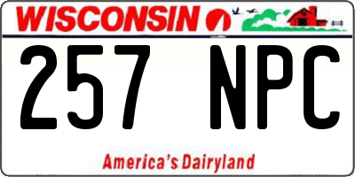 WI license plate 257NPC