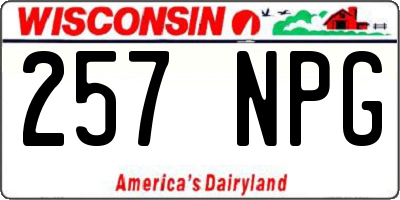 WI license plate 257NPG