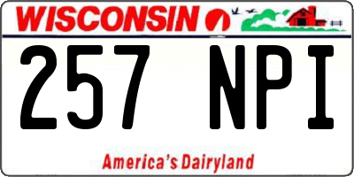 WI license plate 257NPI