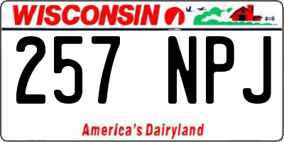 WI license plate 257NPJ