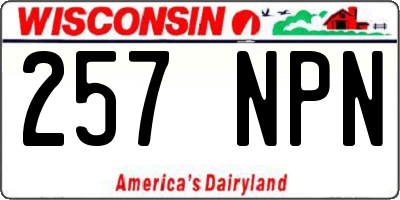 WI license plate 257NPN