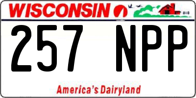 WI license plate 257NPP
