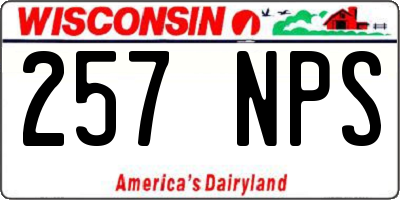 WI license plate 257NPS