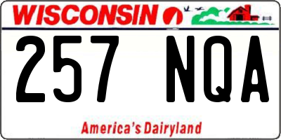 WI license plate 257NQA