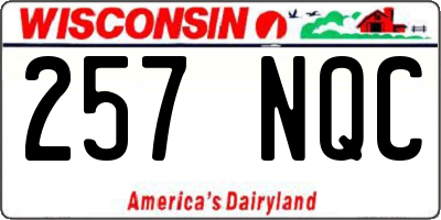 WI license plate 257NQC