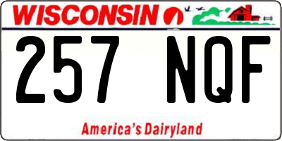 WI license plate 257NQF