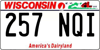 WI license plate 257NQI