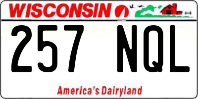WI license plate 257NQL