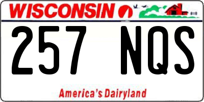 WI license plate 257NQS