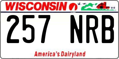 WI license plate 257NRB