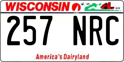 WI license plate 257NRC