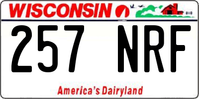 WI license plate 257NRF