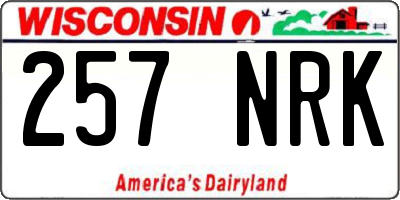 WI license plate 257NRK