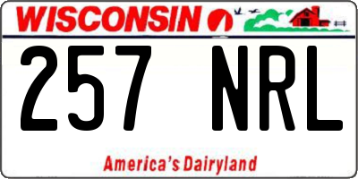 WI license plate 257NRL