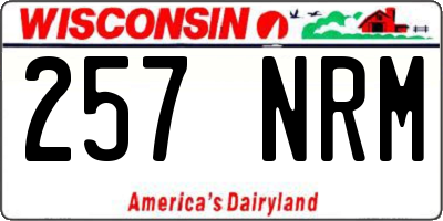 WI license plate 257NRM