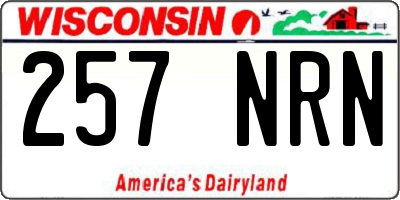 WI license plate 257NRN