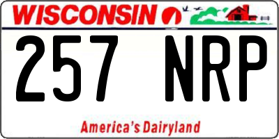 WI license plate 257NRP