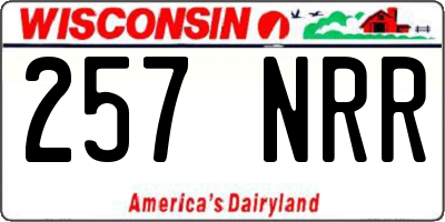 WI license plate 257NRR