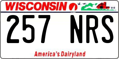 WI license plate 257NRS