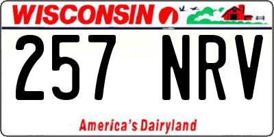 WI license plate 257NRV