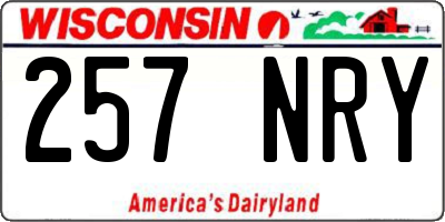 WI license plate 257NRY