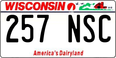 WI license plate 257NSC