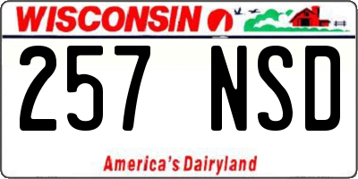 WI license plate 257NSD