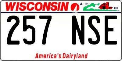 WI license plate 257NSE