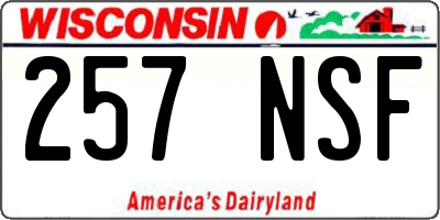 WI license plate 257NSF