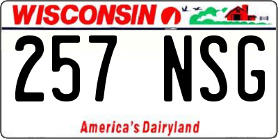 WI license plate 257NSG