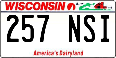 WI license plate 257NSI