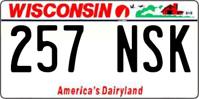 WI license plate 257NSK