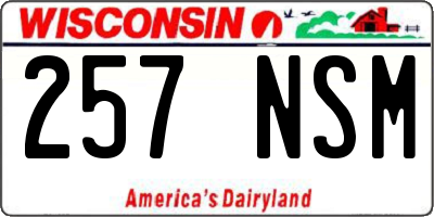 WI license plate 257NSM