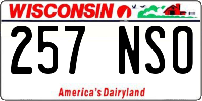 WI license plate 257NSO