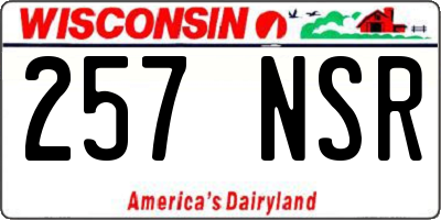 WI license plate 257NSR
