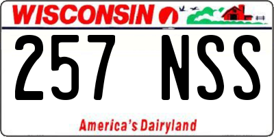 WI license plate 257NSS