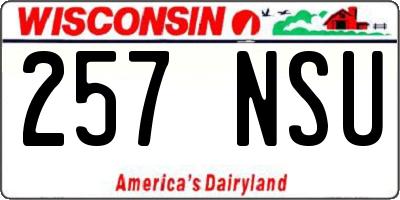 WI license plate 257NSU