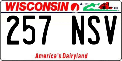 WI license plate 257NSV