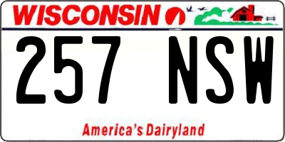 WI license plate 257NSW