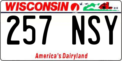 WI license plate 257NSY