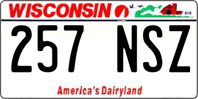 WI license plate 257NSZ