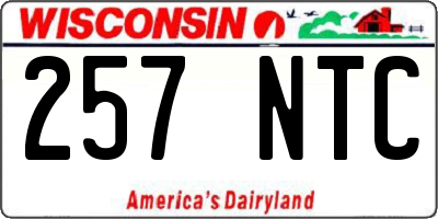 WI license plate 257NTC