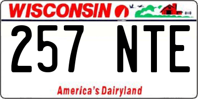 WI license plate 257NTE