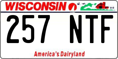 WI license plate 257NTF