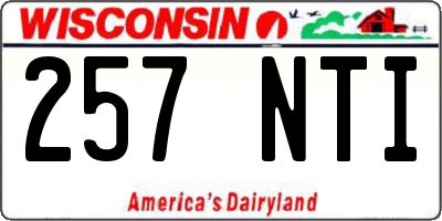 WI license plate 257NTI
